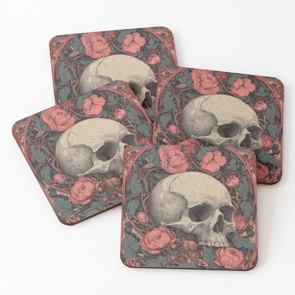 Item preview, Art nouveau skull designed and sold by MendaciousMina.