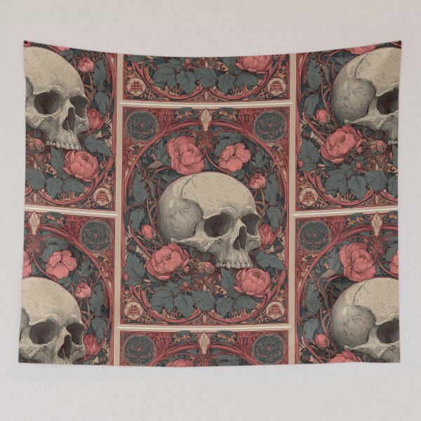 Item preview, Art nouveau skull designed and sold by MendaciousMina.