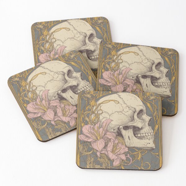 Item preview, Art nouveau skull designed and sold by MendaciousMina.