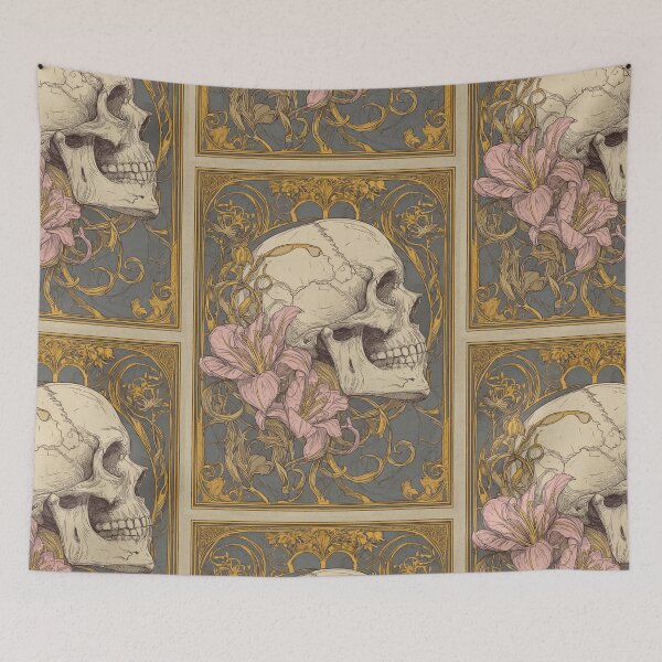 Item preview, Art nouveau skull designed and sold by MendaciousMina.