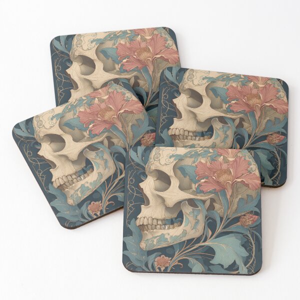 Item preview, Art nouveau skull designed and sold by MendaciousMina.