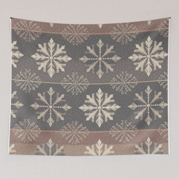 Item preview, Cozy Nordic Christmas Snowflake Pattern Muted Beige Winter Sweater Ornament designed and sold by LYAN-STORE.