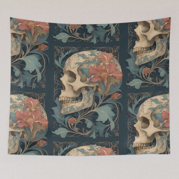 Item preview, Art nouveau skull designed and sold by MendaciousMina.