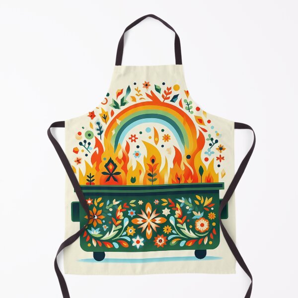 Item preview, Scandinavian Folk Art Patterned Green Dumpster Fire by heidiannemorris © designed and sold by FOLK ART FUSION by heidiannemorris.
