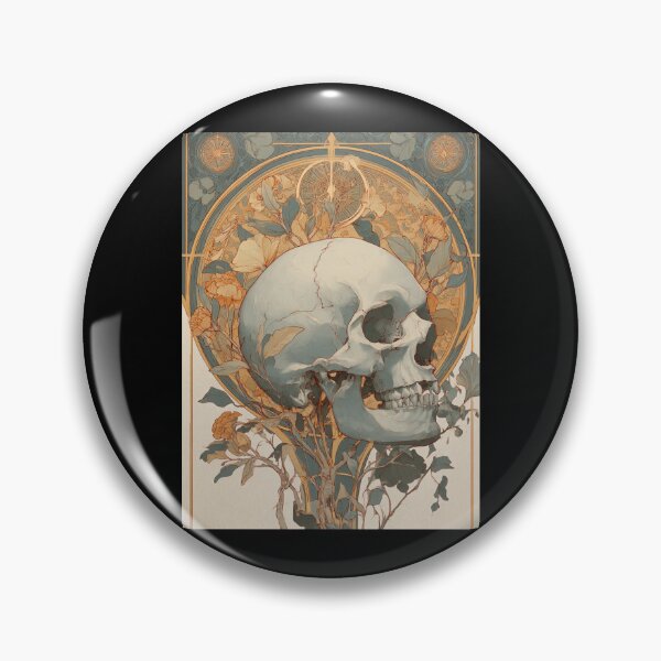 Item preview, Art nouveau skull designed and sold by MendaciousMina.