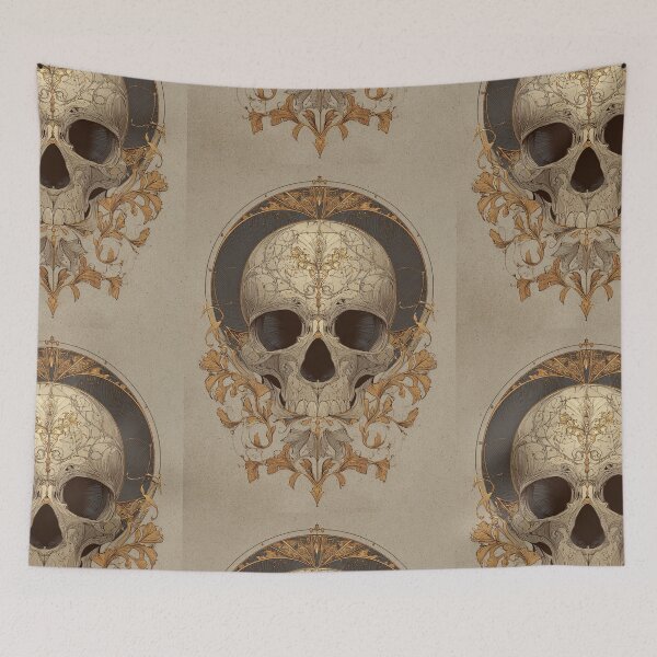 Item preview, Art nouveau skull designed and sold by MendaciousMina.