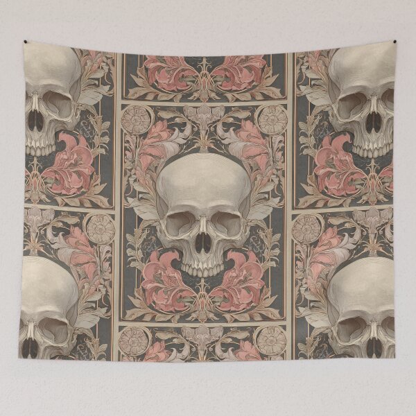 Item preview, Art nouveau skull designed and sold by MendaciousMina.