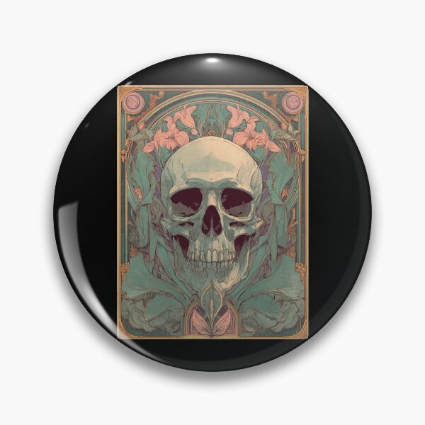 Item preview, Art nouveau skull designed and sold by MendaciousMina.