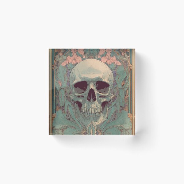Item preview, Art nouveau skull designed and sold by MendaciousMina.