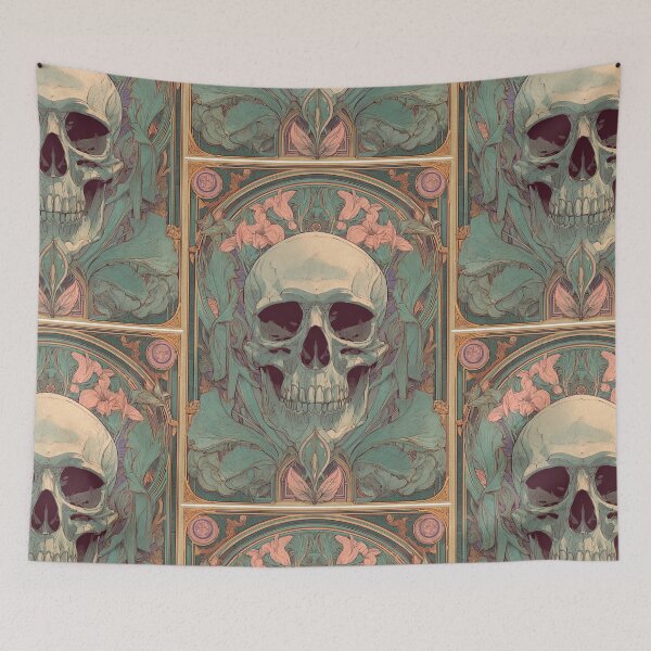 Item preview, Art nouveau skull designed and sold by MendaciousMina.