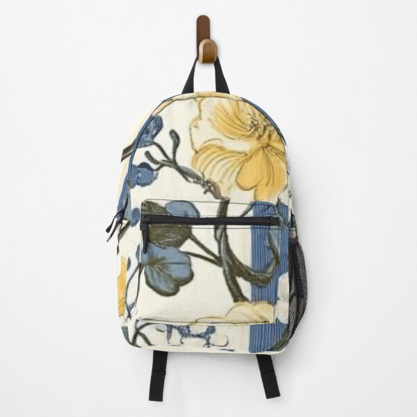Item preview, Vintage French Floral Blue Stripes Pattern Cottagecore Yellow Rose Art designed and sold by LYAN-STORE.