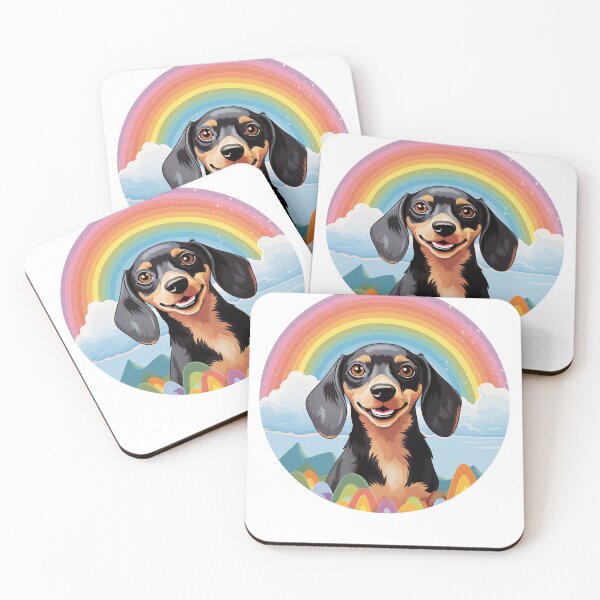 Item preview, Funny Black and Tan Dachshund Colorful Rainbow Cute Mom Dad Kids designed and sold by rafaeltto.