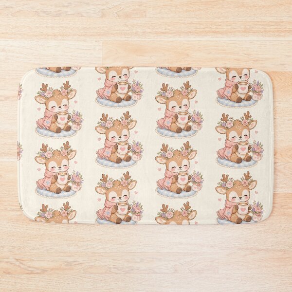 Item preview, Cute Cozy Reindeer with Hot Cocoa | Cottagecore Winter Deer Clipart designed and sold by looplandger.