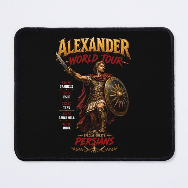 Item preview, Alexander World Tour Conqueror Parody Art designed and sold by Retr0Tshirts.