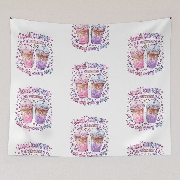 Item preview, Iced coffee & sunshine- Summer design designed and sold by RahRahsCreation.
