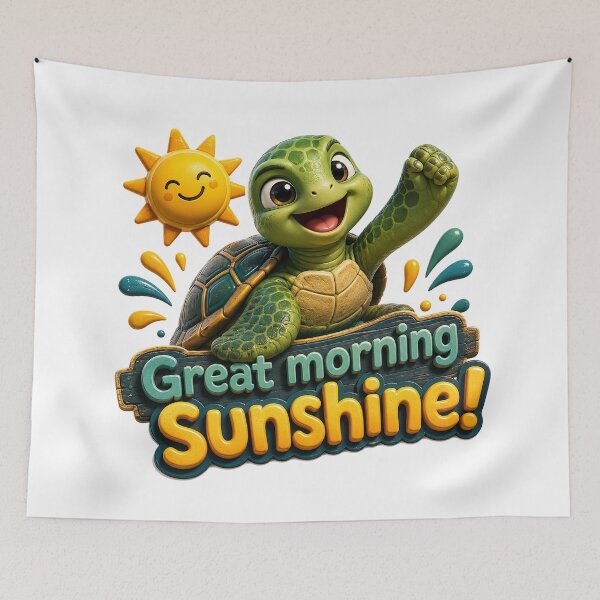 Item preview, Great Morning Sunshine Turtle Cheer designed and sold by BlissBlvdShop.