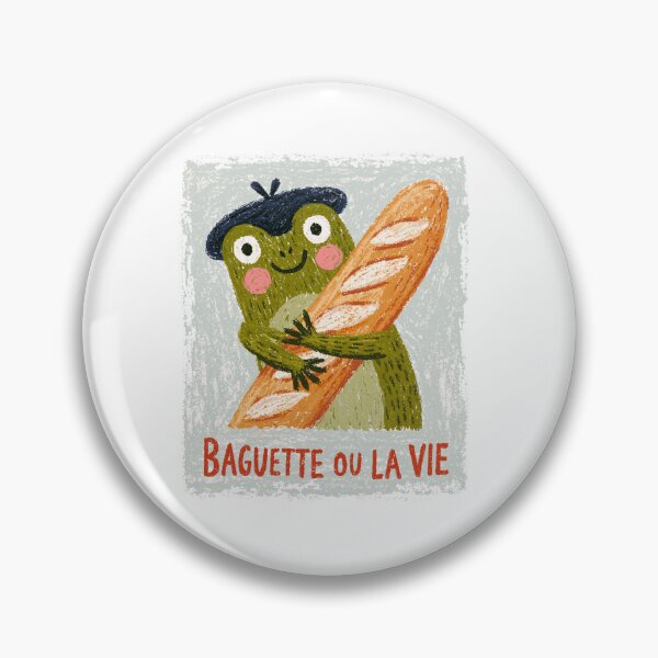 Item preview, Baguette ou la Vie – Funny French Frog with Baguette | Cute French Humor Illustration designed and sold by Ramona-Gliga.