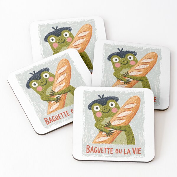 Item preview, Baguette ou la Vie – Funny French Frog with Baguette | Cute French Humor Illustration designed and sold by Ramona-Gliga.