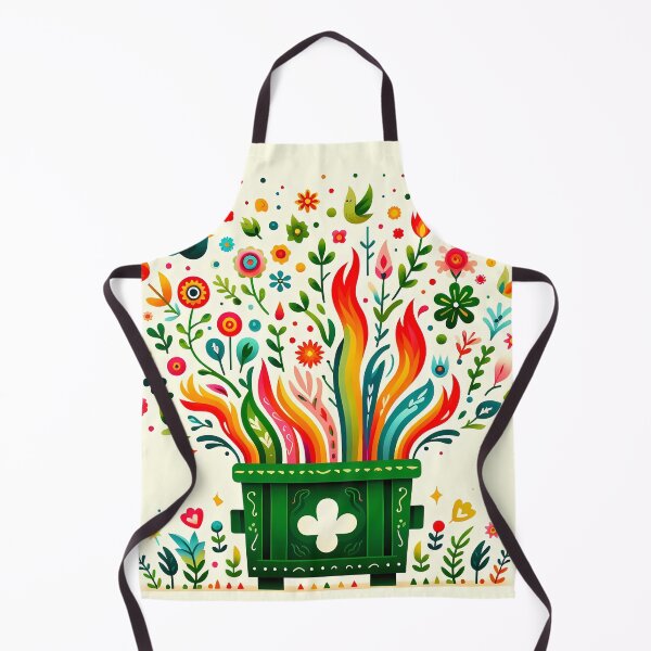 Item preview, Scandinavian Folk Art Bursting Abstract Flower Dumpster Fire by heidiannemorris © designed and sold by FOLK ART FUSION by heidiannemorris.