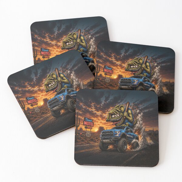 Item preview, Monster Rat Ford Raptor Route 66 Desert Burnout Off-Road Truck Art designed and sold by artistwill.