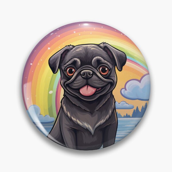 Item preview, Funny Black Pug Colorful Rainbow Cute Mom Dad Kids designed and sold by rafaeltto.