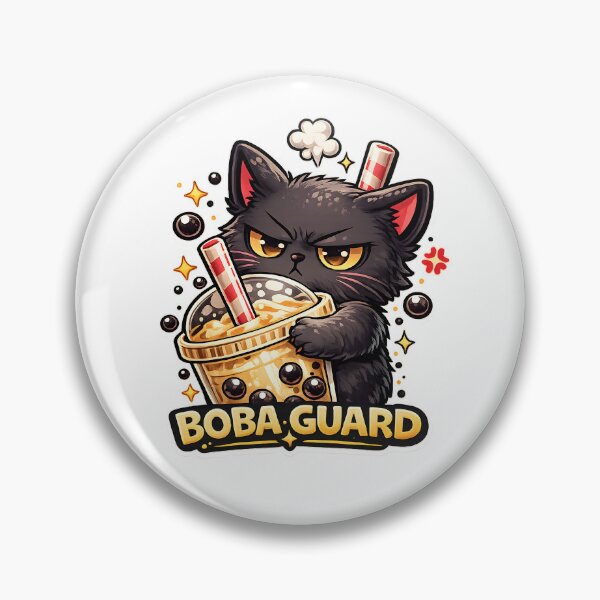Item preview, Grumpy Black Cat Boba Guard designed and sold by Omni Craft .