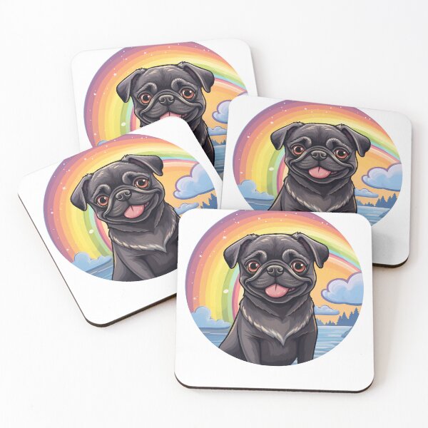 Item preview, Funny Black Pug Colorful Rainbow Cute Mom Dad Kids designed and sold by rafaeltto.