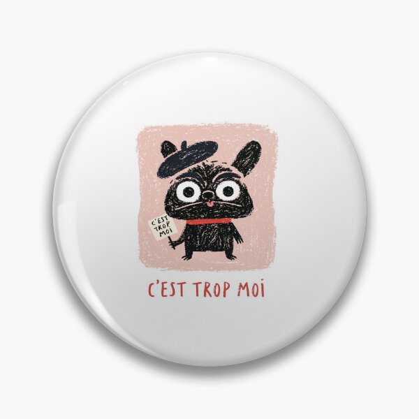 Item preview, C'est Trop Moi French Bulldog Cartoon – Cute Frenchie in Beret Funny French Quote designed and sold by Ramona-Gliga.