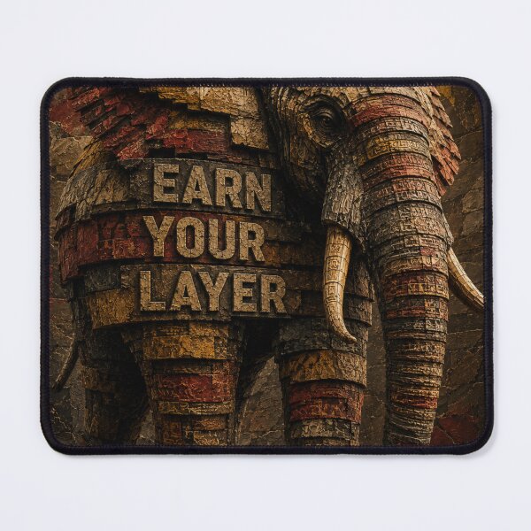 Item preview, Builder Earn Your Layer Elephant Industrial Mosaic Canvas Print designed and sold by SavannaStrikes.