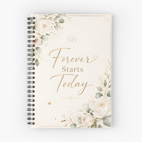 Item preview, Forever Starts Today – Elegant Floral Wedding Wishes designed and sold by blankTeeShirt.