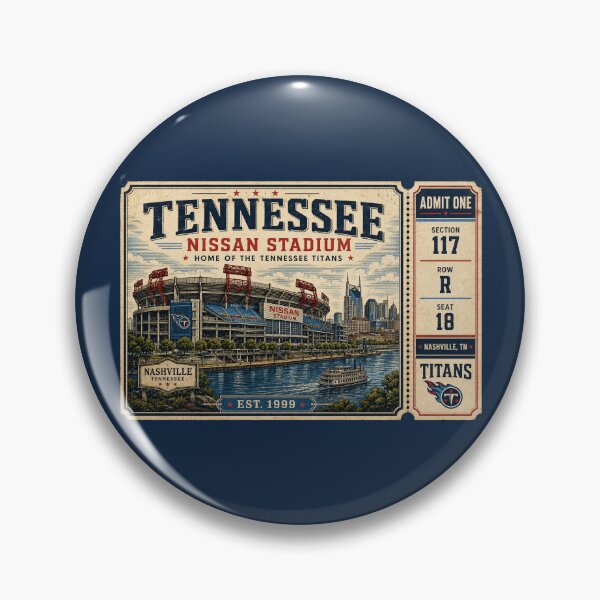Item preview, Tennessee Titans Nissan Stadium Vintage Ticket, Nashville Football Stadium Art designed and sold by GhostDawgs.