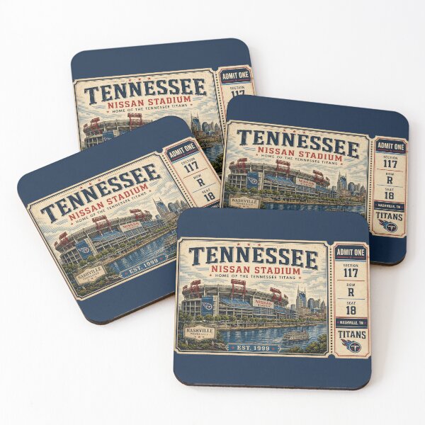 Item preview, Tennessee Titans Nissan Stadium Vintage Ticket, Nashville Football Stadium Art designed and sold by GhostDawgs.