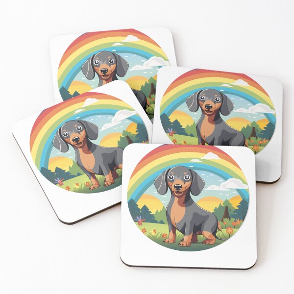 Item preview, Funny Blue and Tan Dachshund Colorful Rainbow Cute Mom Dad Kids designed and sold by rafaeltto.