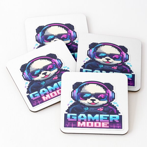 Item preview, Neon Gamer Panda Gaming Mode Retro Pixel Art Sticker designed and sold by echoartstd.