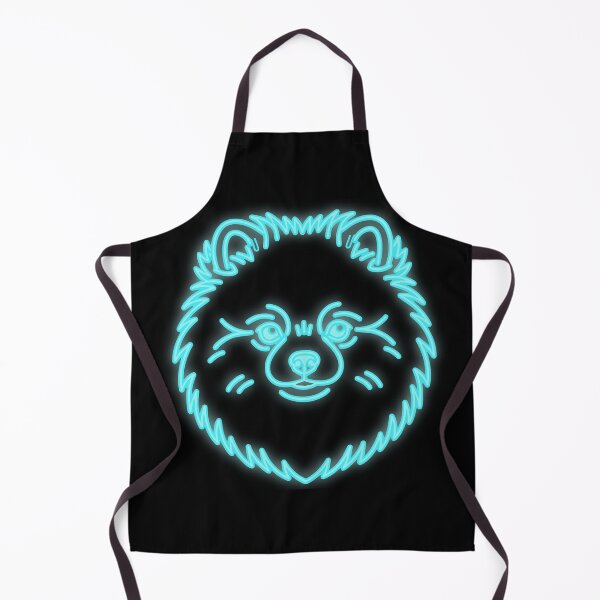 Item preview, Pomeranian Neon Line Art Cyan Glow | Minimalist Pomeranian designed and sold by Pfotenfaden.