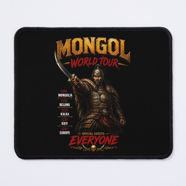 Item preview, Mongol World Tour Conquest Parody Art designed and sold by Retr0Tshirts.