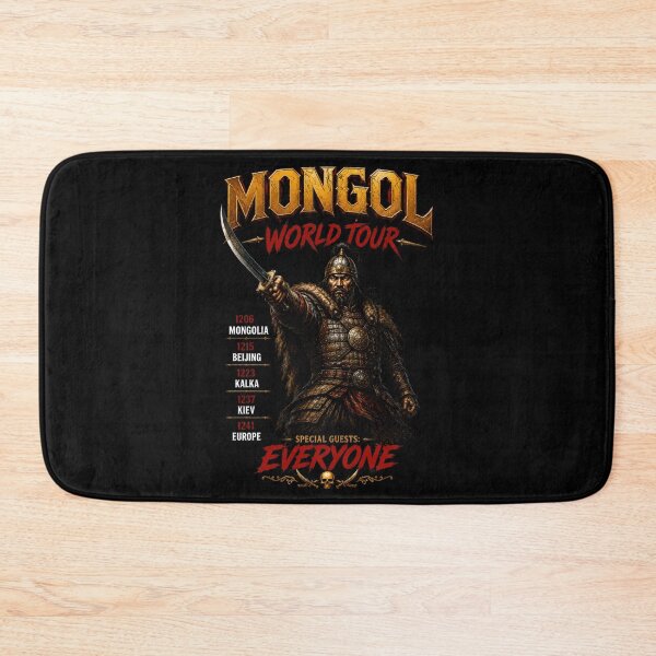 Item preview, Mongol World Tour Conquest Parody Art designed and sold by Retr0Tshirts.