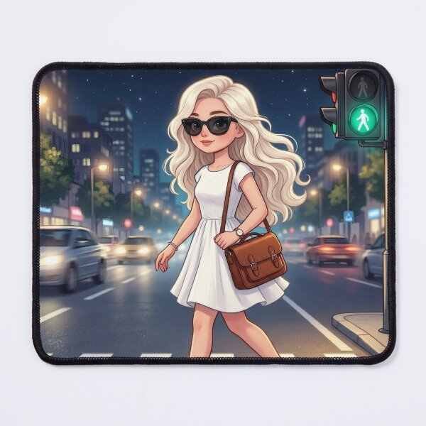 Item preview, Night City Crossing Woman Art designed and sold by Azurart2.