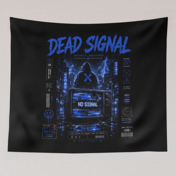 Item preview, Dead Signal – Cyberpunk Streetwear Graphic Tee designed and sold by UrbanSwagFlow.
