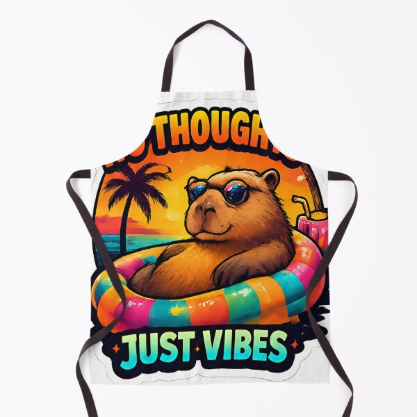 Item preview, No Thoughts Just Vibes Capybara Funny Meme Sticker designed and sold by echoartstd.