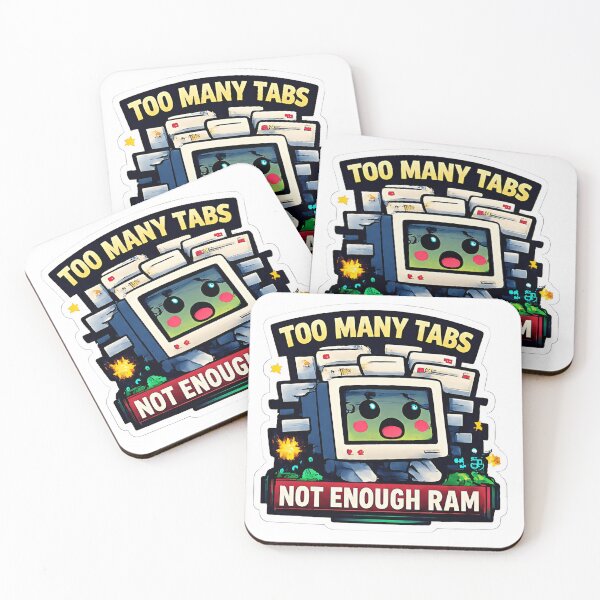 Item preview, Too Many Tabs Not Enough RAM Funny Computer Meme Sticker designed and sold by echoartstd.