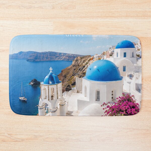 Item preview, Santorini Greece – Blue Domes & Aegean View designed and sold by Sasas Design.