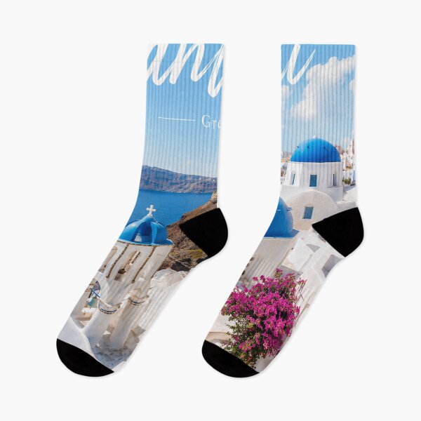 Item preview, Santorini Greece – Blue Domes & Aegean View designed and sold by Sasas Design.