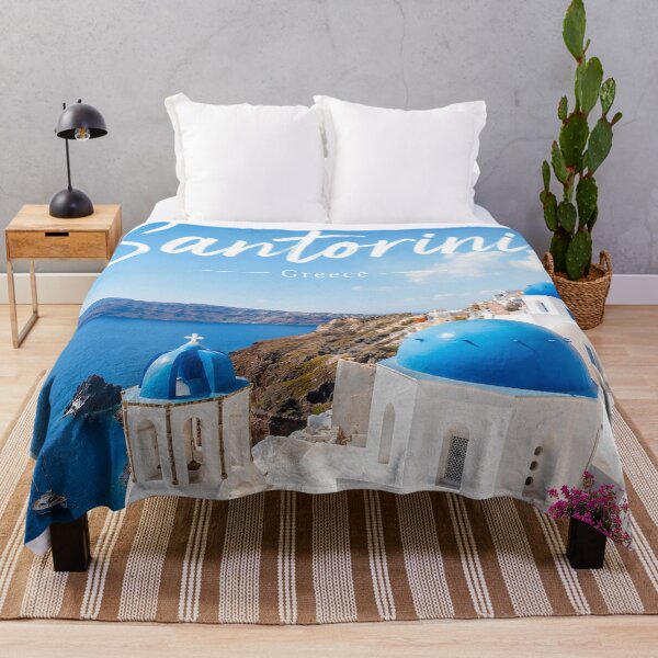 Item preview, Santorini Greece – Blue Domes & Aegean View designed and sold by Sasas Design.