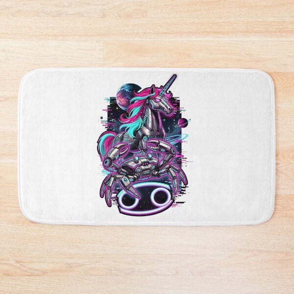 Item preview, Cyberpunk Cancer Zodiac Crab Unicorn designed and sold by Zodiac Celestial Art.