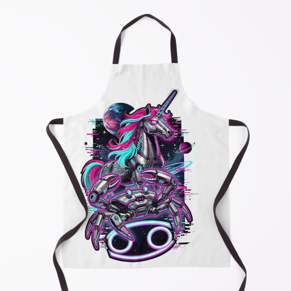 Item preview, Cyberpunk Cancer Zodiac Crab Unicorn designed and sold by Zodiac Celestial Art.