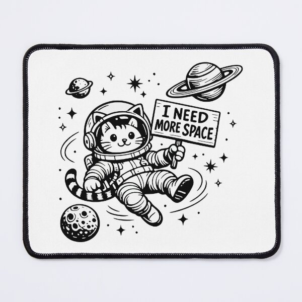 Item preview, I Need More Space Funny Cat Astronaut designed and sold by HandicraftArt.