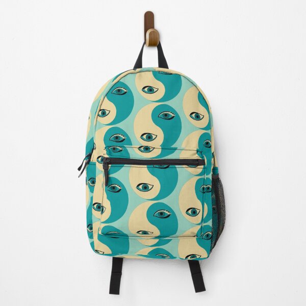 Item preview, Yin and Yang Pop Art 94 – Retro beige and Teal Graphic Illustration designed and sold by StefanStudioArt.