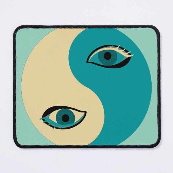 Item preview, Yin and Yang Pop Art 94 – Retro beige and Teal Graphic Illustration designed and sold by StefanStudioArt.