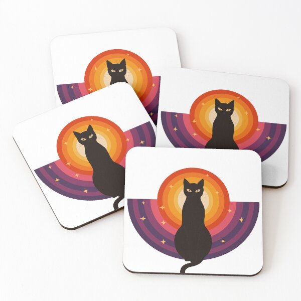 Item preview, Mystical Black Cat in the Retro Sun designed and sold by MewMade.